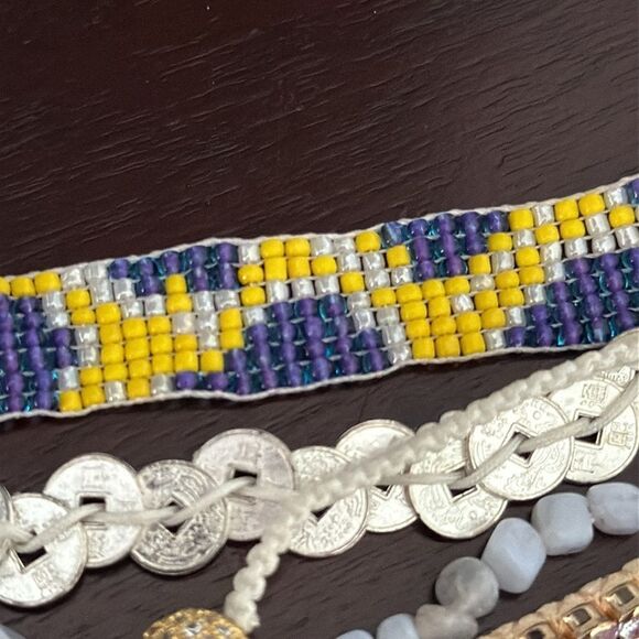 Victoria Emerson Boho Cuff Bracelet – Purple Multi-Strand - Picture 7 of 8